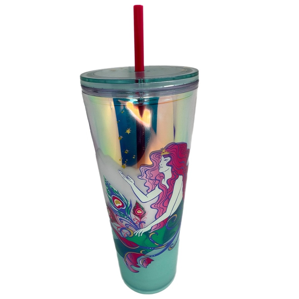 Starbucks 2020 Holographic Mermaid Siren Peacock Tumbler Venti New w/ Defect